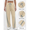 image:imageANRABESS Track Pant for Women Straight Leg Sweatpants Joggers Striped PantsBeige