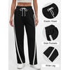 image:imageANRABESS Track Pant for Women Straight Leg Sweatpants Joggers Striped PantsBlack