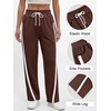 image:imageANRABESS Track Pant for Women Straight Leg Sweatpants Joggers Striped PantsCoffee