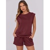 image:imageANRABESS Two Piece Sets for Women 2026 Summer Short Lounge SetBurgundy