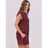 image:imageANRABESS Two Piece Sets for Women 2026 Summer Short Lounge SetBurgundy