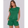 image:imageANRABESS Two Piece Sets for Women 2026 Summer Short Lounge SetDeep Green