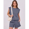image:imageANRABESS Two Piece Sets for Women 2026 Summer Short Lounge SetDeep Grey