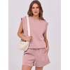 image:imageANRABESS Two Piece Sets for Women 2026 Summer Short Lounge SetLight Pink