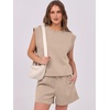 image:imageANRABESS Two Piece Sets for Women 2026 Summer Short Lounge SetLighter Khaki