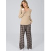 image:imageANRABESS Women 2 Piece Lounge Pajamas Sets 2026 Fall OutfitsKhaki Plaid