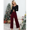 image:imageANRABESS Women 2 Piece Lounge Pajamas Sets 2026 Fall OutfitsRed Plaid