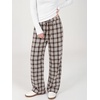 image:imageANRABESS Women 2 Piece Lounge Pajamas Sets 2026 Fall OutfitsWhite Brown Plaid