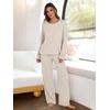 image:imageANRABESS Women 2 Piece Lounge Pajamas Sets Casual Fall OutfitsBeige