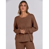 image:imageANRABESS Women 2 Piece Lounge Pajamas Sets Casual Fall OutfitsBrown
