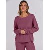 image:imageANRABESS Women 2 Piece Lounge Pajamas Sets Casual Fall OutfitsDark Red
