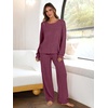 image:imageANRABESS Women 2 Piece Lounge Pajamas Sets Casual Fall OutfitsDark Red