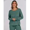 image:imageANRABESS Women 2 Piece Lounge Pajamas Sets Casual Fall OutfitsGreen