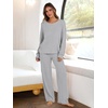 image:imageANRABESS Women 2 Piece Lounge Pajamas Sets Casual Fall OutfitsGrey