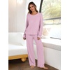 image:imageANRABESS Women 2 Piece Lounge Pajamas Sets Casual Fall OutfitsPink