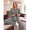 image:imageANRABESS Women 2 Piece Outfits Lightweight Fleece Fall Matching Lounge SetsBlack White Stripe
