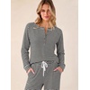 image:imageANRABESS Women 2 Piece Outfits Lightweight Fleece Fall Matching Lounge SetsBlack White Stripe
