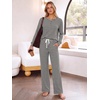 image:imageANRABESS Women 2 Piece Outfits Lightweight Fleece Fall Matching Lounge SetsBlack White Stripe