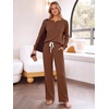 image:imageANRABESS Women 2 Piece Outfits Lightweight Fleece Fall Matching Lounge SetsCaramel