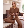 image:imageANRABESS Women 2 Piece Outfits Lightweight Fleece Fall Matching Lounge SetsCaramel