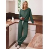 image:imageANRABESS Women 2 Piece Outfits Lightweight Fleece Fall Matching Lounge SetsDeep Green