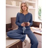 image:imageANRABESS Women 2 Piece Outfits Lightweight Fleece Fall Matching Lounge SetsNavy Blue