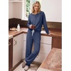 image:imageANRABESS Women 2 Piece Outfits Lightweight Fleece Fall Matching Lounge SetsNavy Blue