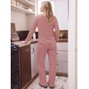 image:imageANRABESS Women 2 Piece Outfits Lightweight Fleece Fall Matching Lounge SetsRed Beige Stripe
