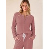image:imageANRABESS Women 2 Piece Outfits Lightweight Fleece Fall Matching Lounge SetsRed Beige Stripe
