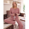 image:imageANRABESS Women 2 Piece Outfits Lightweight Fleece Fall Matching Lounge SetsRed Beige Stripe