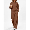 image:imageANRABESS Women Lightweight Fleece 2 Piece Lounge Matching Sweatsuits SetsCaramel