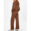 image:imageANRABESS Women Lightweight Fleece 2 Piece Lounge Matching Sweatsuits SetsCaramel