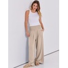 image:imageANRABESS Women Linen Palazzo Wide Leg Pants with PocketsAlmond