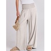 image:imageANRABESS Women Linen Palazzo Wide Leg Pants with PocketsApricot