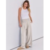 image:imageANRABESS Women Linen Palazzo Wide Leg Pants with PocketsApricot