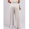 image:imageANRABESS Women Linen Palazzo Wide Leg Pants with PocketsApricot