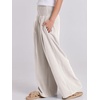 image:imageANRABESS Women Linen Palazzo Wide Leg Pants with PocketsApricot