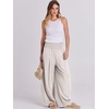 image:imageANRABESS Women Linen Palazzo Wide Leg Pants with PocketsApricot