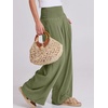 image:imageANRABESS Women Linen Palazzo Wide Leg Pants with PocketsArmy Green