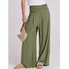 image:imageANRABESS Women Linen Palazzo Wide Leg Pants with PocketsArmy Green
