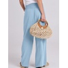 image:imageANRABESS Women Linen Palazzo Wide Leg Pants with PocketsBaby Blue