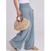 image:imageANRABESS Women Linen Palazzo Wide Leg Pants with PocketsBlue