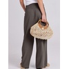 image:imageANRABESS Women Linen Palazzo Wide Leg Pants with PocketsCoffee