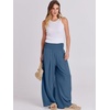 image:imageANRABESS Women Linen Palazzo Wide Leg Pants with PocketsDeep Blue