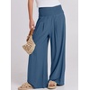 image:imageANRABESS Women Linen Palazzo Wide Leg Pants with PocketsDeep Blue