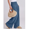 image:imageANRABESS Women Linen Palazzo Wide Leg Pants with PocketsDeep Blue