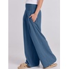 image:imageANRABESS Women Linen Palazzo Wide Leg Pants with PocketsDeep Blue