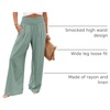 image:imageANRABESS Women Linen Palazzo Wide Leg Pants with PocketsGreen Blue