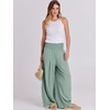 image:imageANRABESS Women Linen Palazzo Wide Leg Pants with PocketsGreen Blue