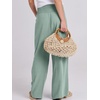 image:imageANRABESS Women Linen Palazzo Wide Leg Pants with PocketsGreen Blue